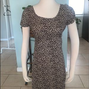 Brown Floral Detailed Maxi Dress